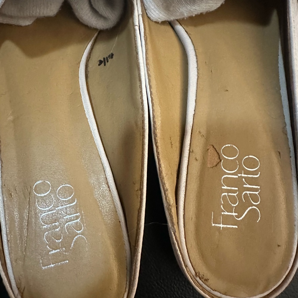 Franco Sarto Women's Cream Mules - Picture 2 of 6
